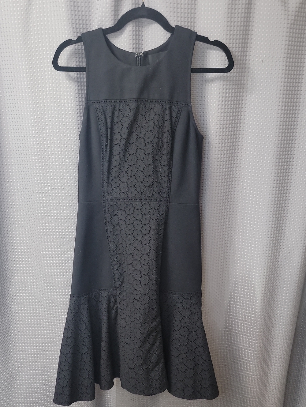 J. Crew Collection Panel Eyelet Dress Size 0 Black Sleeveless